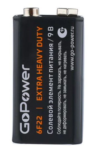 Батарейки GoPower 9V крона (00-00015598) (1шт) фото 2